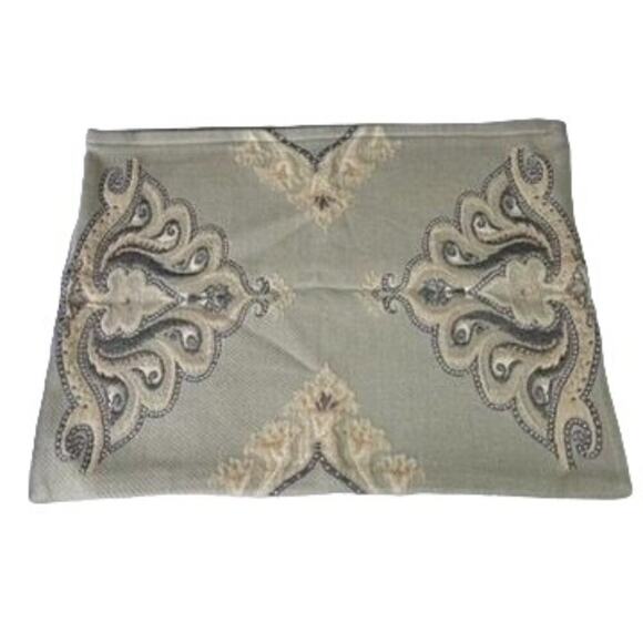 Soft Surrounding Pillow Shams Standard Green Wool Blend Set of 2 - Picture 10 of 13